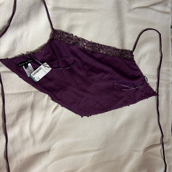 Simons Deep Purple Sequin Top - Picture 4 of 5